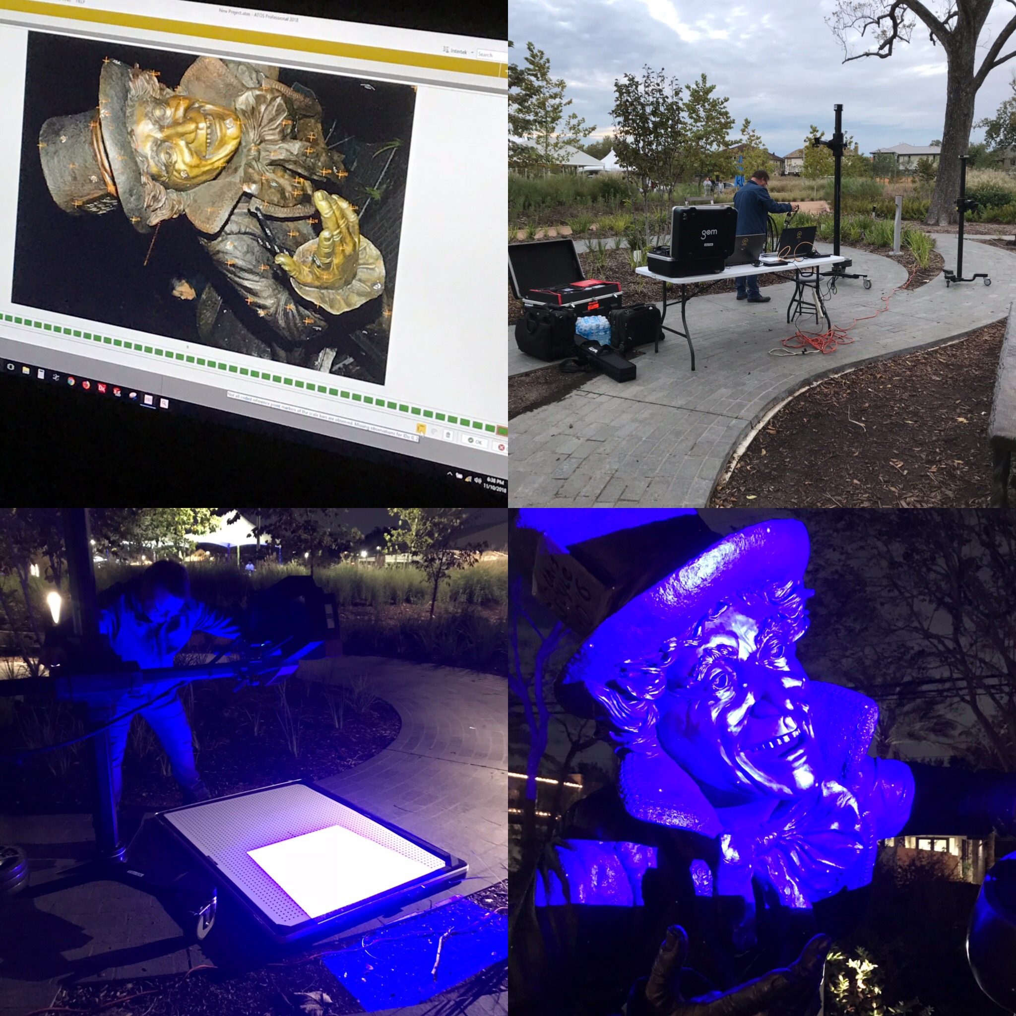 3D scanning Alice in Wonderland in the park using 3D technology in fine art