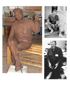 Clay sculpture of Richard Hathaway