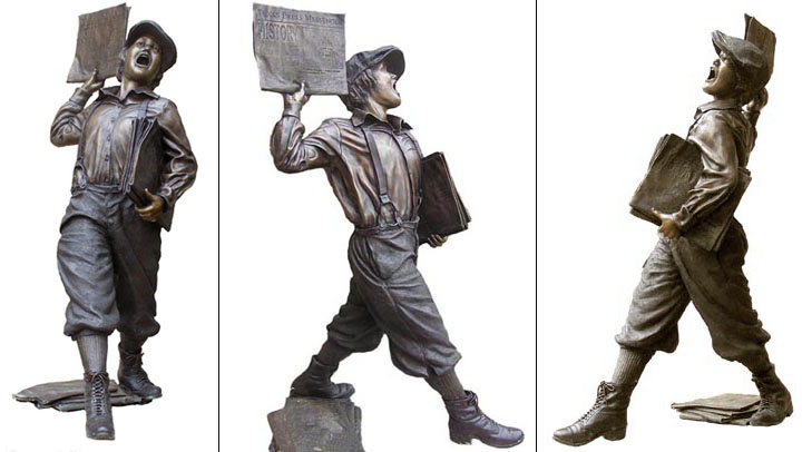 life size newsboy by Bridgette Mongeon